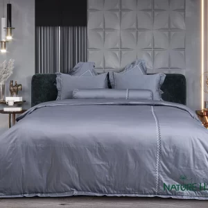 Bộ chăn ga Nature Home Cotton Kim Cương Ghi Đậm